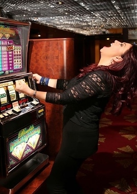 girl playing slots