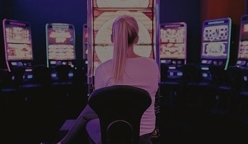 girl playing slots