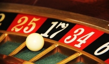 roulette table and ball