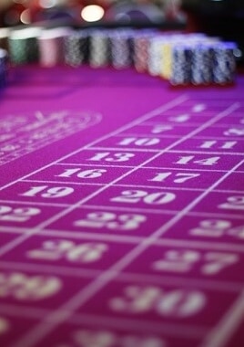 roulette table and ball