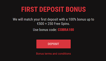 cobracasino first deposit bonus